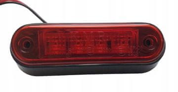 Lampa obrysova ledova crvena 4x led 12v 24v za stražnji dio prikolice i nadspratnog teretnog vozila