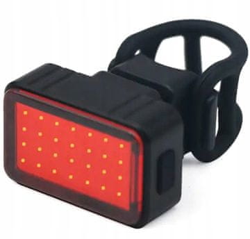Stražnja lampa za bicikl LED USB s akumulatorom i nosačem za stražnji dio, crna