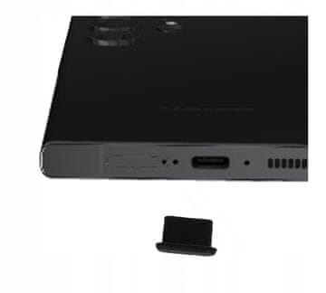 Zatyczka gniazda punjenja za USB tip C Type-C, crna