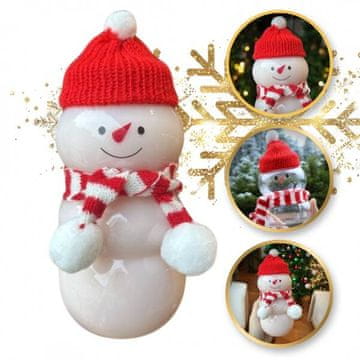 eCarla Ecarle božićna boca snjegović s šalom i kapicom BD40