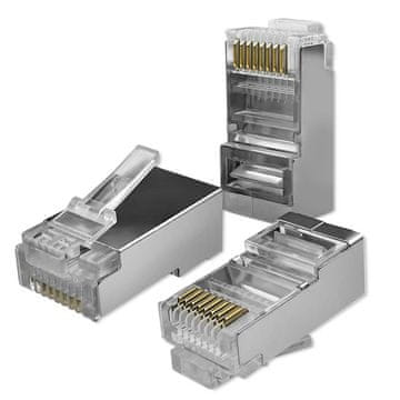 Qoltec Qoltec utičnica s prolaznim RJ45 konektorom | CAT5e | FTP | Pass Through | Pozlaćeni kontakti | 100 komada