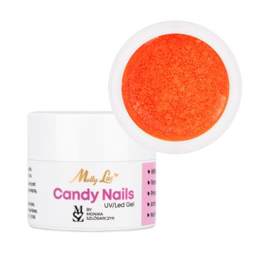 MollyLac Candy Nails svijetlo narančasta boja bombona od Monike Szlósarczyk hema/Di-hema Free 5g