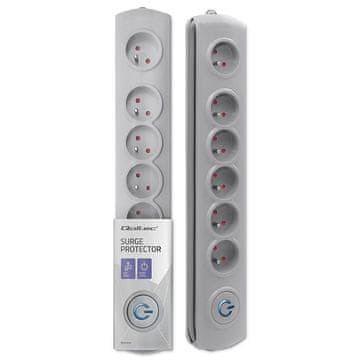 Qoltec Qoltec produžni kabel s zaštitom od prenapona | 6 utičnica | 1.8 m | siva