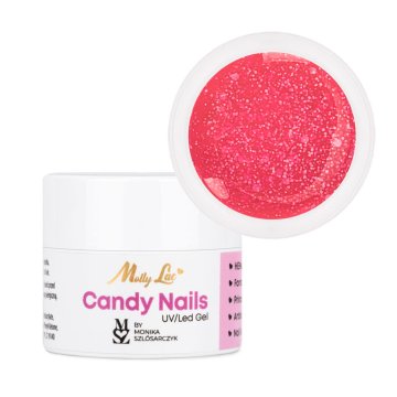 MollyLac Candy Nails Candy Pink od Monike Szlósarczyk hema/Di-hema Free 5g