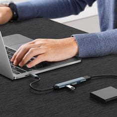 Qoltec Qoltec Hub adapter USB-C 3.1 4w1 i USB 3.0 te 3x USB 2.0