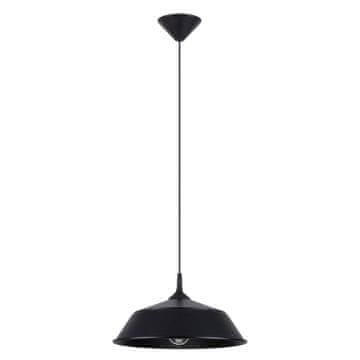 Crna viseća svjetiljka s kupolom FRIKA 1xE27 15W SL.1328 Sollux Lighting