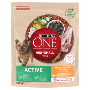 Nestlé PURINA ONE Mini/Small Active hrana za pse bogata piletinom s rižom 800 g