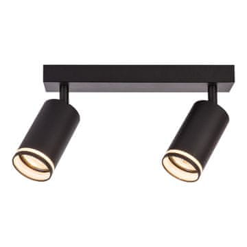 Moderna stropna svjetiljka, crna traka, pomični reflektori, 2xGU10 10W CIJEV Milagro