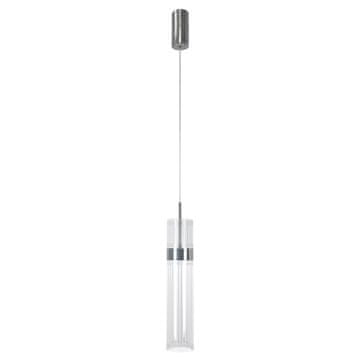 Moderna dekorativna viseća lampa, prozirna cijev, kromirani elementi, varijabilna boja LED 6W AMBIENTE Light Prestige