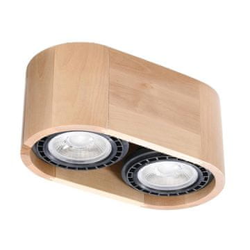 Drveni ovalni dvostruki stropni reflektor 2xGU10 10W BASIC SL.0914 Sollux Lighting
