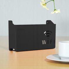 3 Sprouts ZIDNA POLICA ZA WIFI ROUTER PREKIDAČ Crna