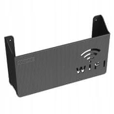 3 Sprouts ZIDNA POLICA ZA WIFI ROUTER PREKIDAČ Crna
