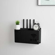 3 Sprouts ZIDNA POLICA ZA WIFI ROUTER PREKIDAČ Crna