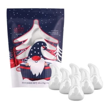 The luxury bathing cocoa & vanilla swirl musujące kule do kąpieli u obliku mikołaja festive fiz 10x15g