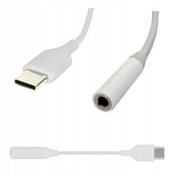 Adapter audio Jack 3.5 mm s DAC na USB C Tip-C, bijela