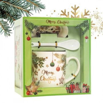eCarla Ecarle šalica za božićni stol s tanjurićem i žličicom u kutiji KB16WZ1 400ml