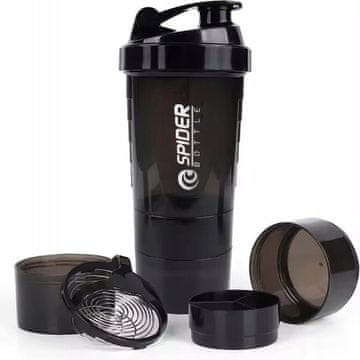 eCarla sportski shaker za proteinske dodatke s cjedilom 500ml crni BD55CZ