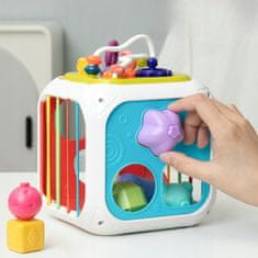 Razvrstavač kockica gumice elastična multi kocka montessori senzorička 7u1