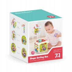 Razvrstavač kockica gumice elastična multi kocka montessori senzorička 7u1