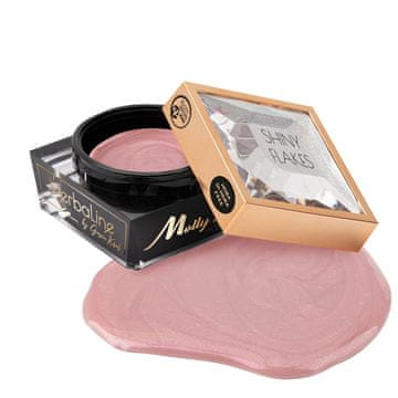 MollyLac HerbaLine Shiny Flakes gel za izgradnju noktiju bez hema/di-hema masti s uljem čajevca 50 g