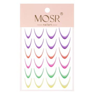 Gradijentne samoljepljive naljepnice za nokte/French/Ombre/French smile line 24 kom miješane boje