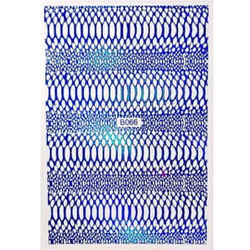 Allepaznokcie Naljepnice za nokte tanke samoljepljive opalescentne zmijske kože Snake Skin B066 plave