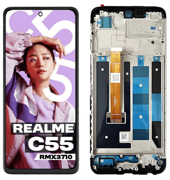 Originalni zaslon + touchscreen za Realme C55 RMX3710 okvir