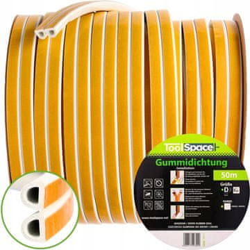 Uszczelka garażowa d 12x10 bijela 50m (2x25m)