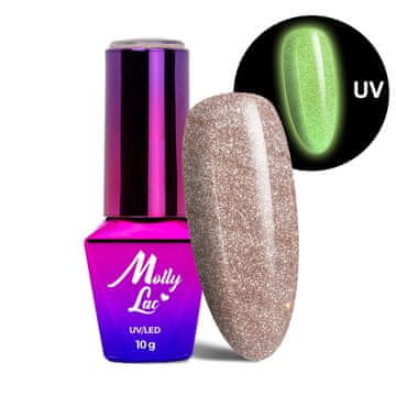 MollyLac Night Glowing LED/UV gel lak za lice mačje oko hibridni lak br. 670 Suede hema/Di-hema Free 10g