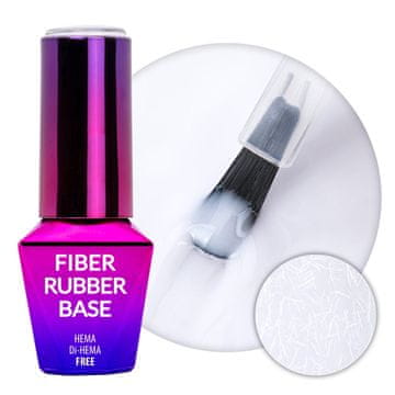 MollyLac Gumena baza s vlaknima za manikuru i pedikuru 2u1 Fiber Rubber Base White Whisper hema/Di-hema Free 10g