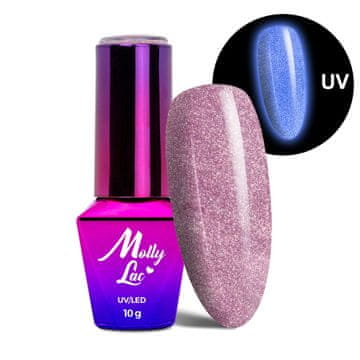 MollyLac Night Glowing LED/UV gel lak za lice mačje oko hibridni lak br. 673 Higher Love hema/Di-hema Free 10 g