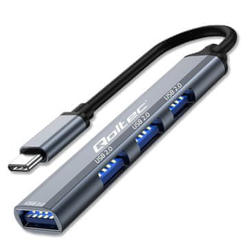 Qoltec Qoltec Hub adapter USB-C 3.1 4w1 i USB 3.0 te 3x USB 2.0