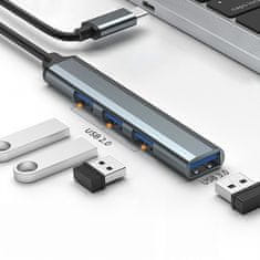 Qoltec Qoltec Hub adapter USB-C 3.1 4w1 i USB 3.0 te 3x USB 2.0