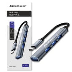 Qoltec Qoltec Hub adapter USB-C 3.1 4w1 i USB 3.0 te 3x USB 2.0