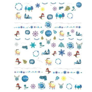 Allepaznokcie Tanke samoljepljive naljepnice za nokte Christmas Joyful Nail br. 1209
