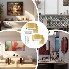 Home & You Magnetna LED svjetiljka s daljinskim upravljačem, dekorativna rasvjeta za slike i zid | ARTIONIC, zlatna