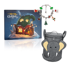 JOJOY® Set za izradu narukvica i božićni adventni kalendar + dječja organizacijska kutija za igračke, 3+ | ADVENTOY