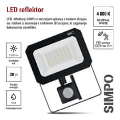 EMOS ZS2333 Simpo Pir LED reflektor, 30 W, neutralno bijela, crna