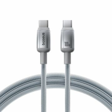 BASEUS kabel USB C-C 1m 100W 20V 5A Discolor pleteni sivi E0420702