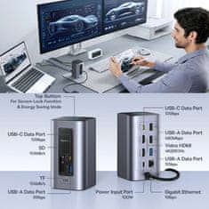 BASEUS priključna stanica USB 3.2 TipC 12v1 tower siva B00568103813-00
