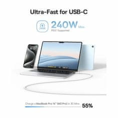 BASEUS kabel USB C-C 1m 240W PicoGo magnetski silikonski bijeli P10376800211-00
