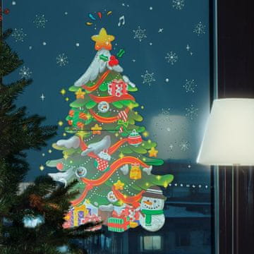 Family Set božićnih naljepnica – Smreka za zid ili prozor (62 × 70 cm)