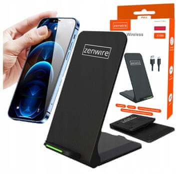 ZENWIRE Brzi bežični punjač Induktivna stanica za punjenje USB-C QI 15W FAST X18A