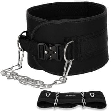 Pojas za dip belt s jakim utezima i lancem - premium P02