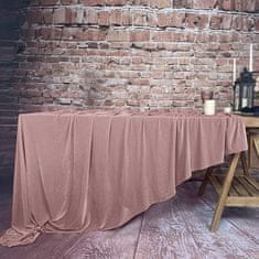 Stolnjak od matnog velura, puderasto ružičasti, za stol 230x230cm