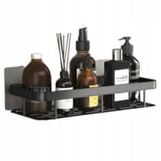 Home design Komplet 2 komada polica za kupaonicu viseća metalna samoljepljiva crna loft [P1-CZN]