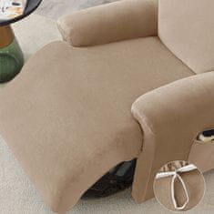 Navlaka za fotelju relax s rasklopivim podnožjem (4 dijela), velur, bež, cappuccino