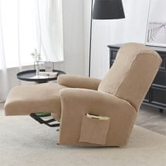 Navlaka za fotelju relax s rasklopivim podnožjem (4 dijela), velur, bež, cappuccino