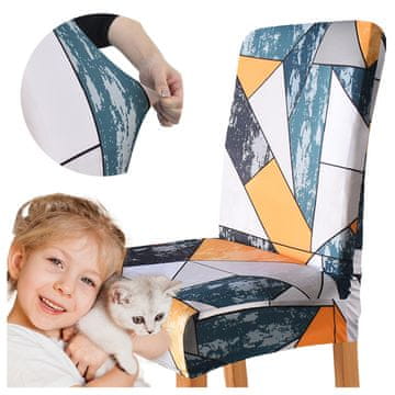 Presvlaka za stolicu, svijetle i tamne geometrijske šare