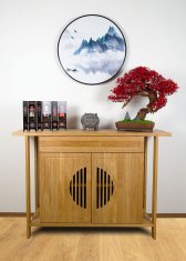 Bondek Azijska slika u okviru, promjer 60 cm – Prema planinskom masivu